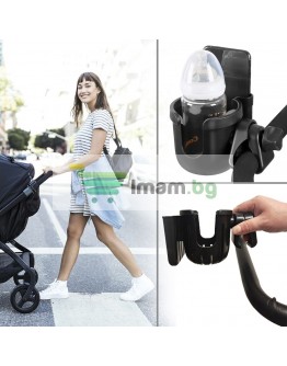 Поставка за чаша за количка с поставка за мобилен телефон